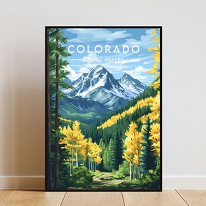 Colorado Travel Print - United States, Colorado Poster, America Poster, Travel Wall Art, America Print, Colorado, USA, United States Print