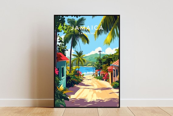 Jamaica Travel Print - Caribbean, Jamaica Poster, Caribbean Poster, Travel Wall Art, Jamaica Print, Jamaica Wall Art, Caribbean, Jamaican