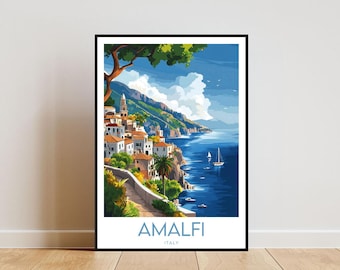 Amalfi Travel Print - Italy, Amalfi Poster, Italy Poster, Travel Wall Art, Italy Print, Italy Wall Art, Amalfi Wall Art, Amalfi Coast Poster