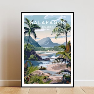Galapagos Travel Print - Ecuador, Galapagos Poster, Equador Poster, Travel Wall Art, Ecuador Print, Galapagos, South America, Equador Poster
