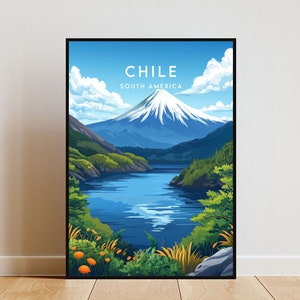 Chile Reise - Südamerika, Chile Poster, Südamerika Poster, Reise, Wandkunst, Chile Druck, Chile, Südamerika, Reise, Santiago