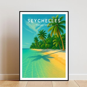 Seychelles Travel Print - Africa, Seychelles Poster, Africa Poster, Seychelles Print, Seychelles, Birthday Present, Wedding Gift, Travel Art