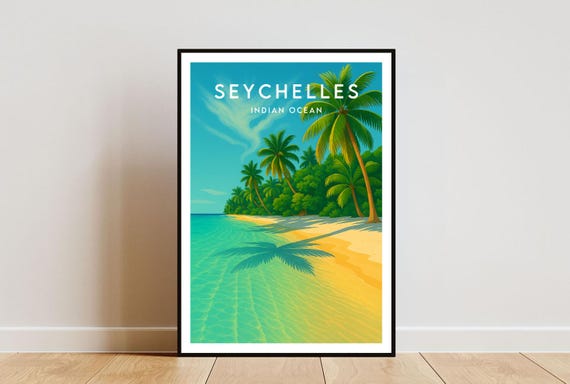 Seychelles Travel Print - Africa, Seychelles Poster, Africa Poster
