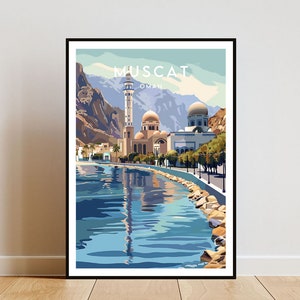 Muscat Travel Print - Oman, Muscat Poster, Oman Poster, Travel Wall Art, Oman Print, Oman, Asia, Muscat, Middle East Poster, Muscat Wall Art
