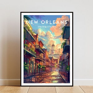 New Orleans Travel Print - United States, New Orleans Poster, America Poster, Travel Wall Art, America Print, New Orleans, USA, Louisiana