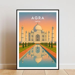 Agra Travel Print - India, Agra Poster, India Poster, Travel Wall Art, India Print, Agra Print, Agra, Taj Mahal Poster, Taj Mahal Print