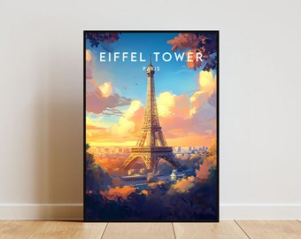 Eiffel Tower Travel Print - Paris, Eiffel Tower Poster, Paris Poster, Travel Wall Art, Paris Print, France, Europe, Paris, Eiffel Tower Art