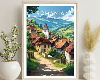 Romania Travel Print - Europe, Europe Poster, Romania Poster