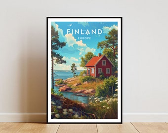 Finland Travel Print - Europe, Europe Poster, Finland Poster, Travel Wall Art, Finland Print, Finland, Europe, Scandinavia, Helsinki, Finish