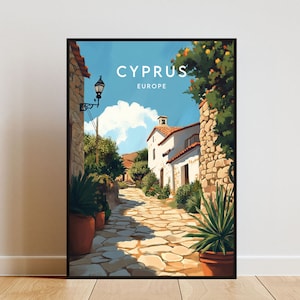 Cyprus Travel Print - Europe, Europe Poster, Cyprus Poster, Travel Wall Art, Cyprus Print, Cyprus, Europe, Paphos, Cypriot, Travel, Poster