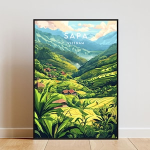 Sapa Travel Print - Vietnam, Sapa Poster, Vietnam Poster, Travel Wall Art, Vietnam Print, Sapa Wall Art, Sapa, SE Asia, Sapa Print, Asia