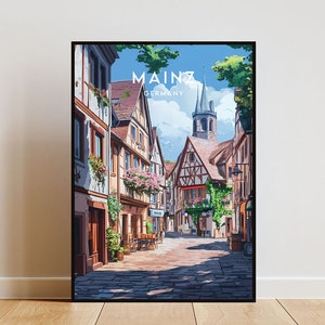 Mainz Travel Print - Germany, Mainz Poster, Germany Poster, Travel Wall Art, Germany Print, Poster, Germany, Europe, Mainz Print, German Art