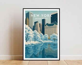 New York Travel Print - United States, New York Poster, America Poster, America Print, New York Print, New York, Central Park Poster