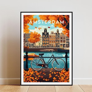 Amsterdam Travel Print - Netherlands, Amsterdam Poster, Netherlands Poster, Travel Wall Art, Netherlands Print, Holland Art, Amsterdam Print