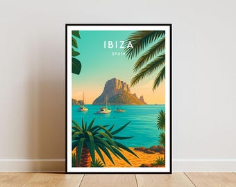 Impressão de viagem de Ibiza - Espanha, pôster de Ibiza, pôster da Espanha, impressão da Espanha, impressão de Ibiza, Ibiza, presente de casamento, presente de aniversário, pôster de Ibiza, Espanha
