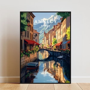 Annecy Travel Print - France, Annecy Poster, France Poster, Travel Wall Art, France Print, Poster, France, Europe, Lake Annecy Print, French