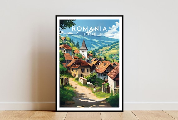 Romania Travel Print - Europe, Europe Poster, Romania Poster