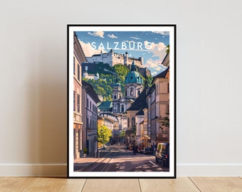 Salzburg Travel Print - Austria, Salzburg Poster, Austria Poster, Travel Wall Art, Austria Print, Austria, Salzburg, Europe, Austrian