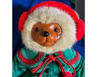 Raikes Bears by Applause 16” Plush Teddy Bear W/ Hand-carved Wood