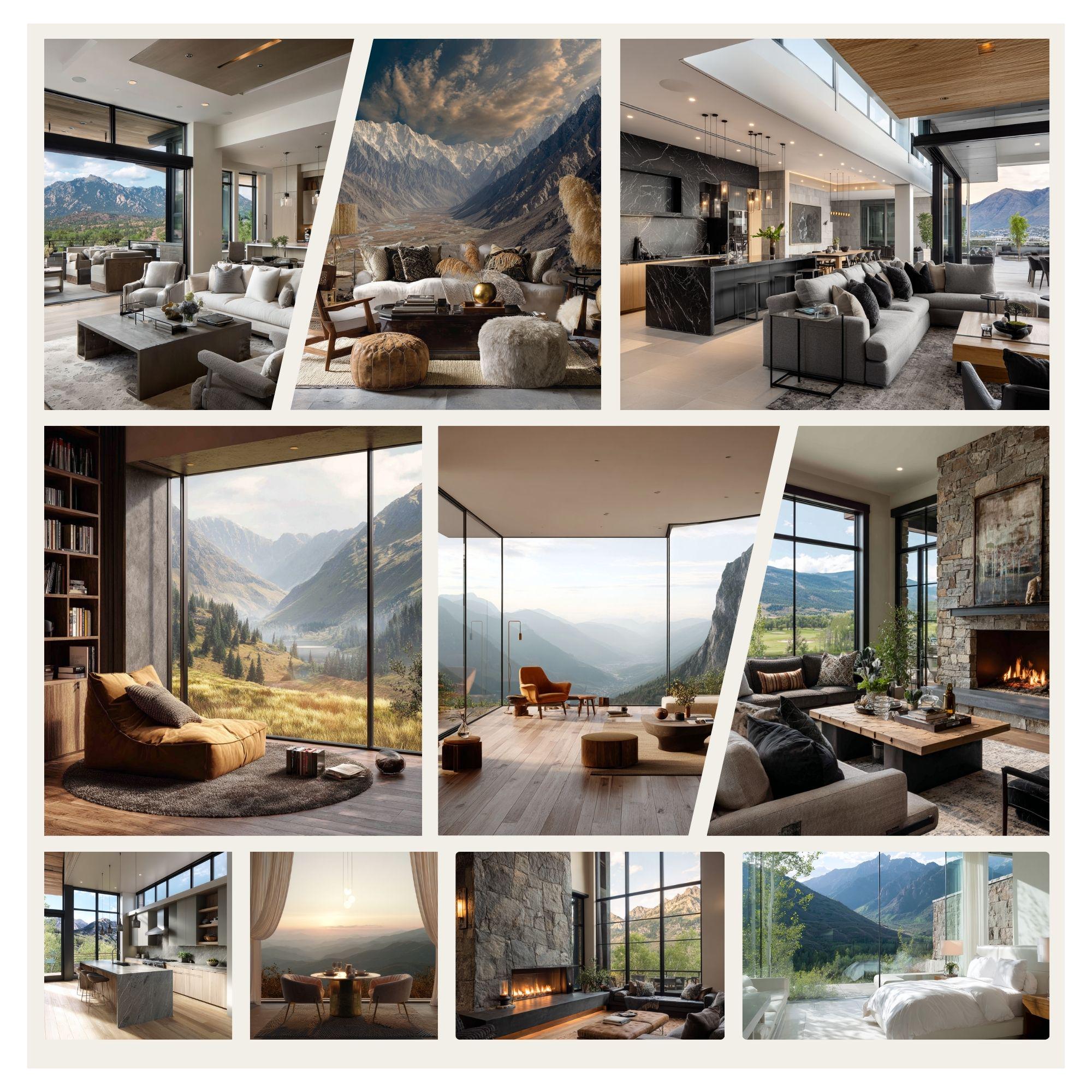 Mountain Modern Interior Images Bundle, Interior Design Stock Photos ...
