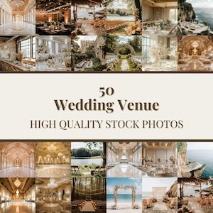 50 Beige Wedding Stock Photo Bundle | Neutral Aesthetic Wedding Images | Instagram Reels Marketing Photos | Wedding Venue Stock Photography