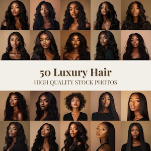 50 Melanin Beauty Luxury Hair Extensions Stock Photos High-Quality Aesthetic Images of Black African American Models for Wigs and Extension