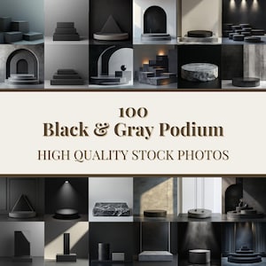 Black Product Showcase Stock Photo Bundle: Minimalist Mockups Neutral Product Display Mock-Up Photography