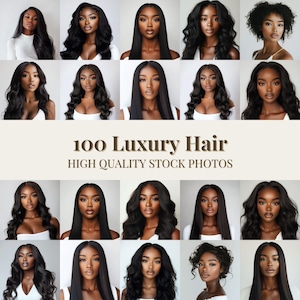 100 Melanin Beauty Luxury Hair Extensions & Wigs | High Quality Stock Photos of Aesthetic Black African American Models