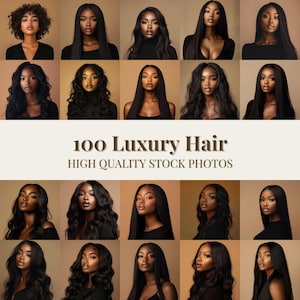 100 Melanin Beauty Luxury Hair Extensions and Wigs – High Quality Aesthetic Stock Photos Featuring Black African American Models