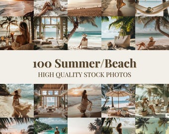 100 Summer Beach Stock Photos - Photography Bundle