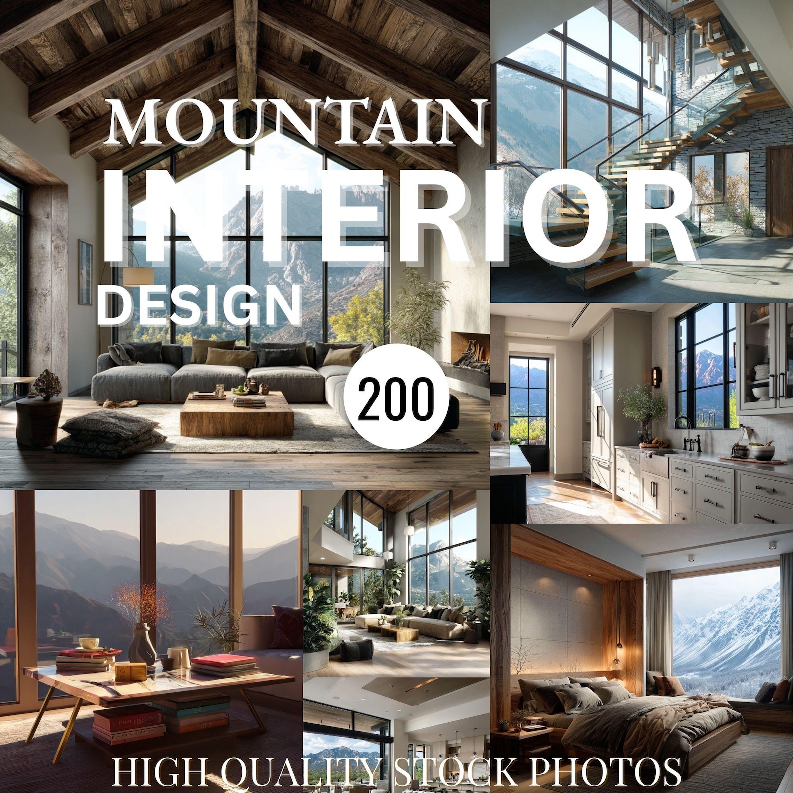 Mountain Modern Interior Images Bundle, Interior Design Stock Photos ...