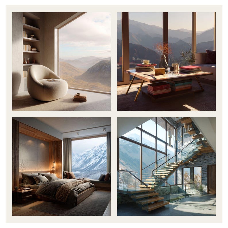 Mountain Modern Interior Images Bundle, Interior Design Stock Photos ...