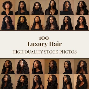 100 Melanin Beauty Luxury Hair Extensions and Wigs – High Quality Aesthetic Stock Photos Featuring Black African American Models