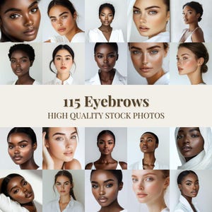 Pacote com 115 fotos de mulheres diversas fazendo microblading nas sobrancelhas | Capas para Reels do Instagram e imagens para sites | Fotografia de beleza para redes sociais
