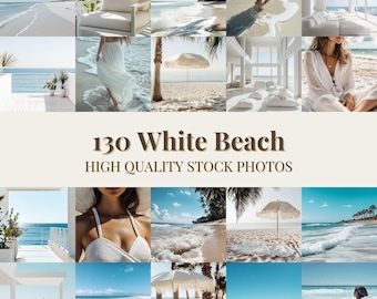 Summer Beach Babe Stock Photo Bundle - Light and Airy Aesthetic Faceless Neutral Beige Luxury Lifestyle Images for Marketing & Social Media