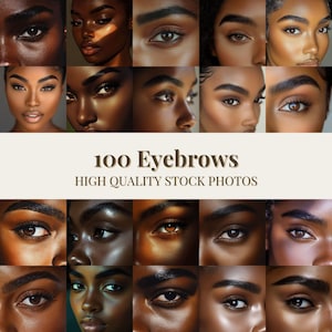 Pacote com 100 fotos de mulheres diversas fazendo microblading nas sobrancelhas | Fotografia de beleza para redes sociais | Capas para Instagram e imagens para sites