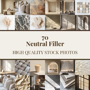 75 Neutral Aesthetic Stock Photo Bundle | Faceless Beige Lifestyle Images for Digital Marketing, Instagram Reels, and DFY Content Creation