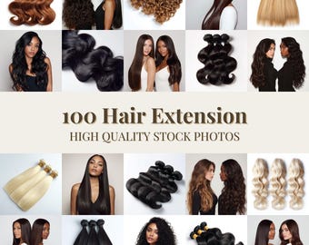100 Hair Extension Stock Photos Lace Closure Bundle Images Hair Weft Photography Pack Beauty Product Content Salon Branding Flat Lay Set