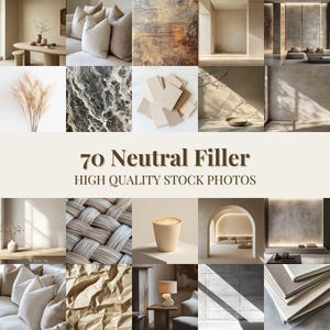 Paquete de 75 fotografías de archivo de estética neutra / Imágenes de estilo de vida beige sin rostro para marketing digital, Instagram Reels y creación de contenido DFY