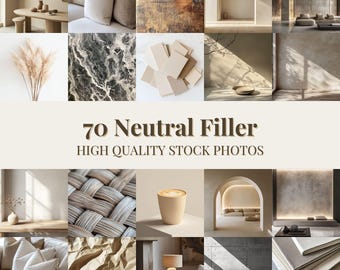 75 Neutral Aesthetic Stock Photo Bundle | Faceless Beige Lifestyle Images for Digital Marketing, Instagram Reels, and DFY Content Creation