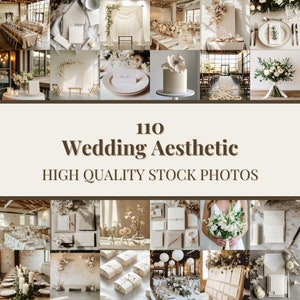 110 Faceless Beige Wedding Stock Photo Bundle | Neutral Aesthetic Wedding Images | Instagram Reels Marketing Photos | Stock Photography