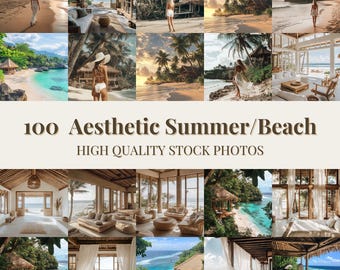 Summer Beach Stock Photo Bundle | Luxury Beige Lifestyle (Digital Download)