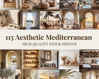 115 Mediterranean Aesthetic Stock Photo Beige Lifestyle Instagram Reel Cover Summer Stock Image DFY Faceless Photo Stock Photo Bundle
