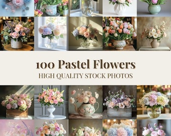 Pastel Flowers Stock Photos, Floral Photography, Flower Arrangement Images, Photos (Digital Download