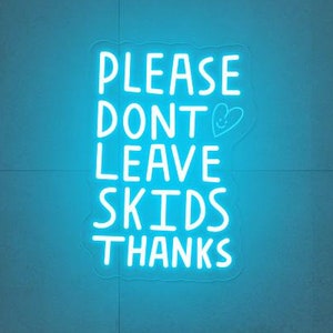 Please Don&#39;t Leave Skids Thanks Neon Sign, Funny Bathroom decor,  Bathroom Art, Funny Toilet Art, Poo Art Quote,Trendy Wall Art Cheeky Quote