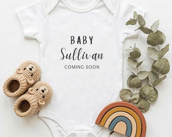 Pregnancy Announcement Personalized Baby Bodysuit | Newborn | 5 colors | 104