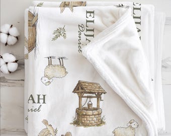 Personalized Name Baby Blanket: Christian Inspired Nursery Theme | 019