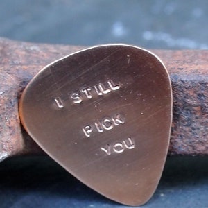 Bronze Anniversary Guitar Pick, I Still Pick You, Bronze Anniversary Gift, 8th or 19th Anniversary Gift, 8th Anniversary Musician Gift