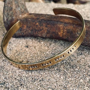 8th Anniversary Gift for Husband, Men&#39;s Tally Mark Bracelet, Bronze Anniversary Cuff, for Him,19th Anniversary Rustic Bronze Cuff