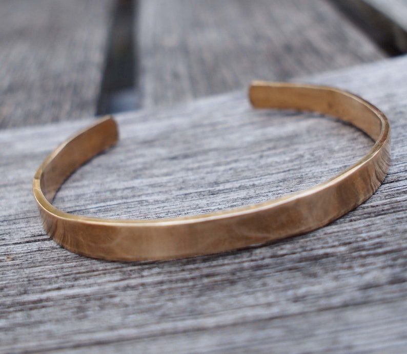 Men's Hammered Bronze Bracelet 8th Anniversary Gift Etsy Canada